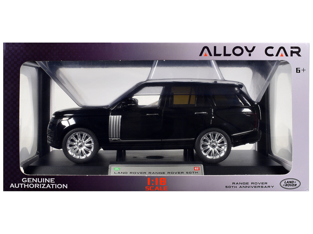 Land Rover Ranger Rover 50th Anniversary Black Metallic with Sunroof 1/18 Diecast Model Car by Heimanba-2