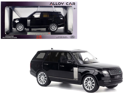 Land Rover Ranger Rover 50th Anniversary Black Metallic with Sunroof 1/18 Diecast Model Car by Heimanba-0