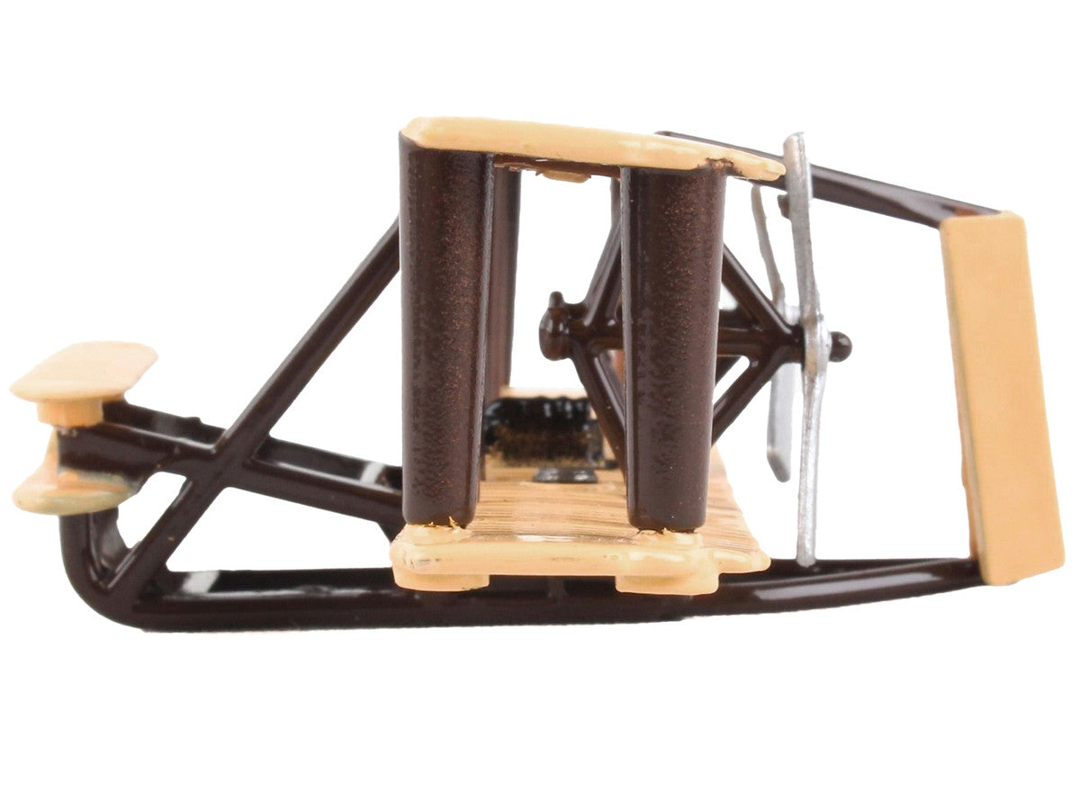 Wright Flyer Biplane Aircraft Beige with Runway Section Diecast Model Airplane by Runway24-1