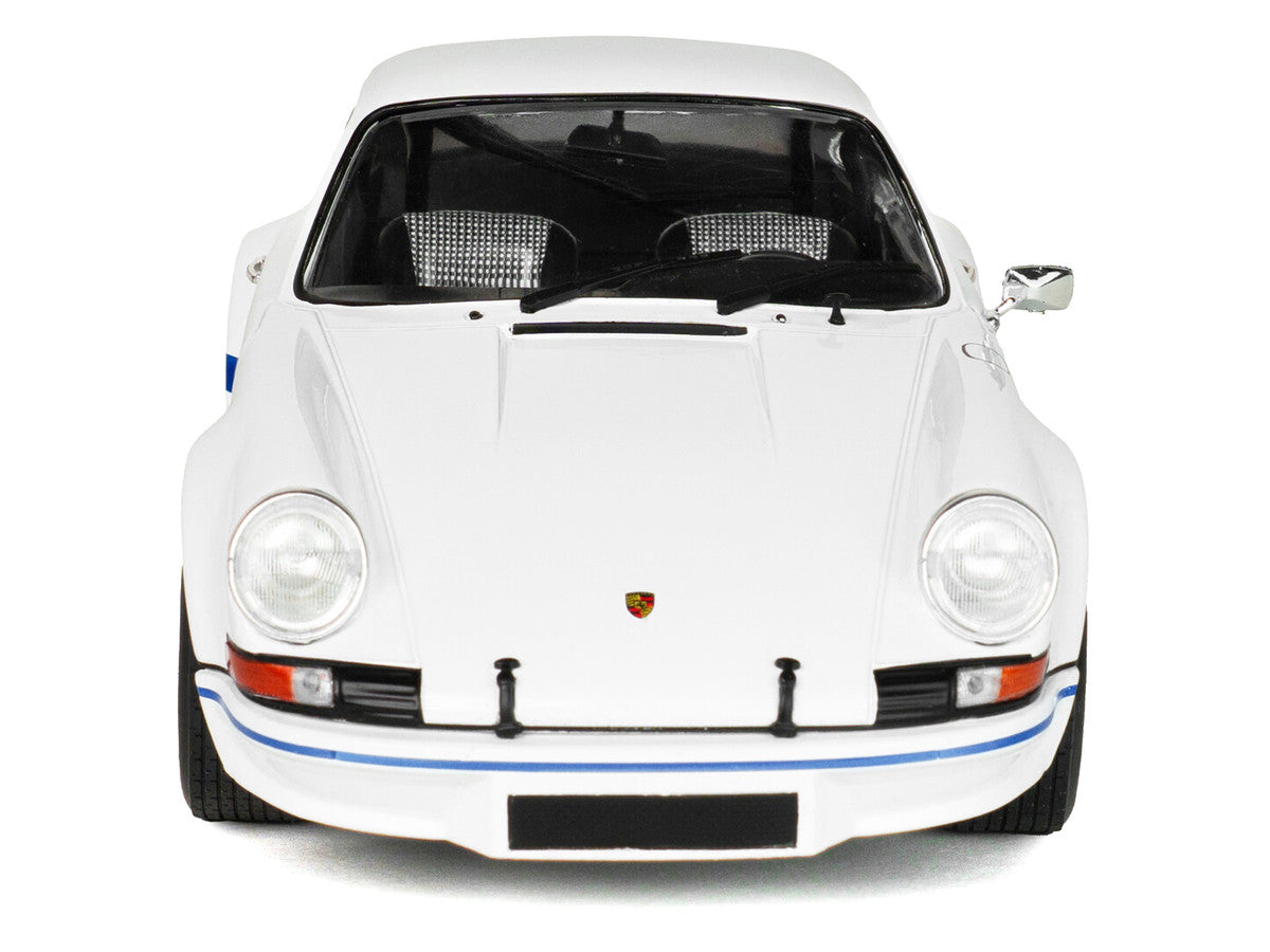 1973 Porsche 911 RSR Carrera White with Blue Stripes 1/18 Diecast Model Car by Solido-3
