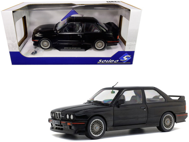 1990 BMW E30 Sport Evo Black 1/18 Diecast Model Car by Solido-0