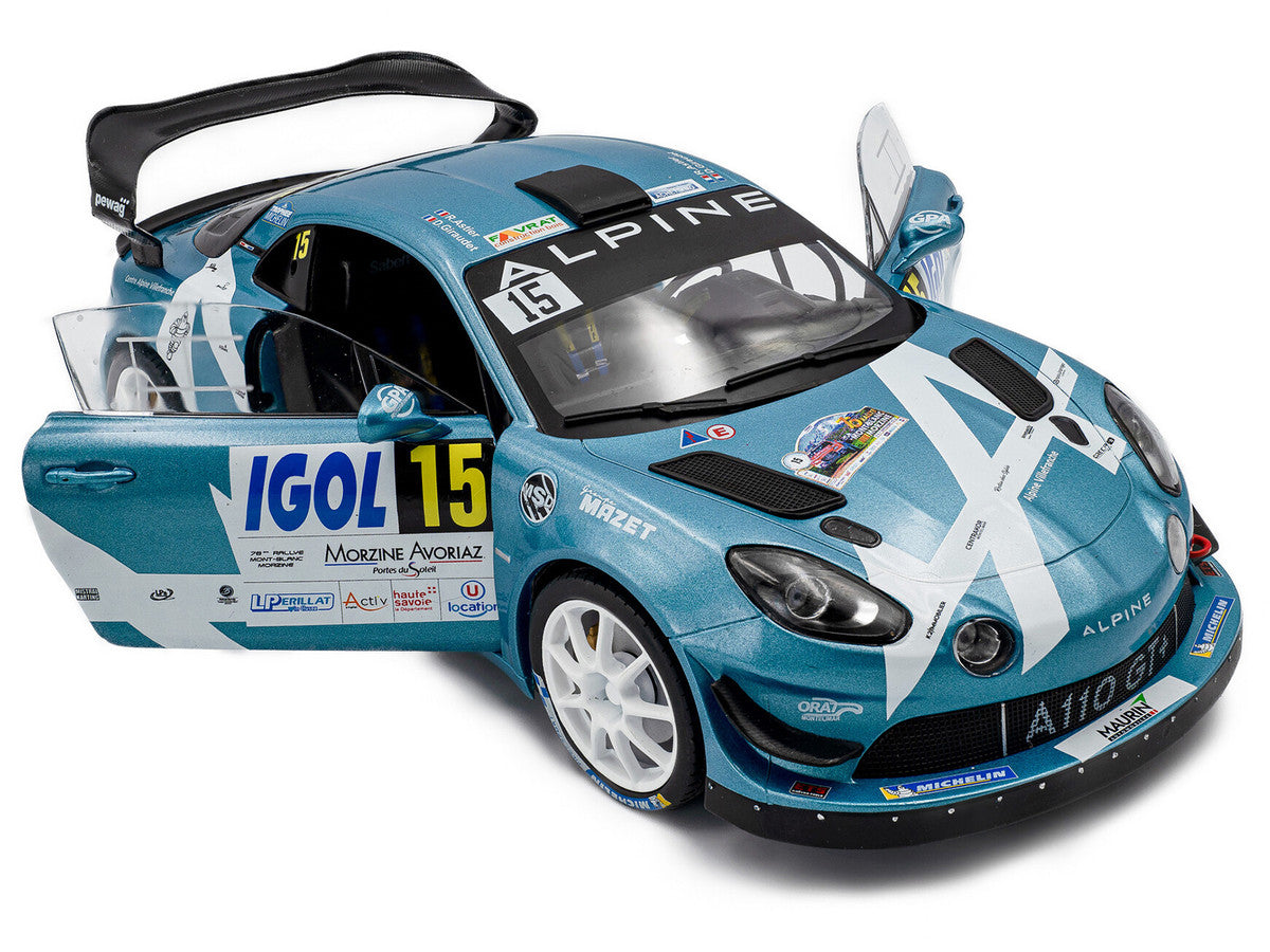 Alpine A110 Rallye GT+ #15 Raphael Astier - Denis Giraudet "Rallye Du Mont Blanc" (2024) "Competition" Series 1/18 Diecast Model Car by Solido-3