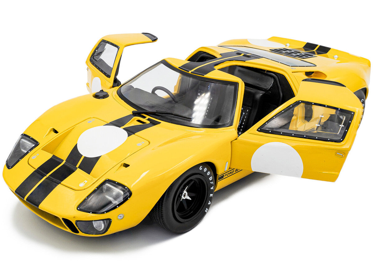 1968 Ford GT40 MK1 Yellow with Black Stripes "Competition" Series 1/18 Diecast Model Car by Solido-2