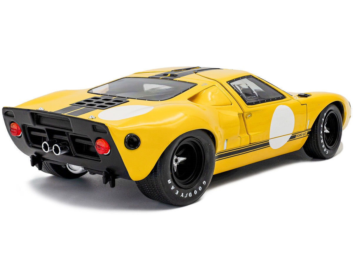 1968 Ford GT40 MK1 Yellow with Black Stripes "Competition" Series 1/18 Diecast Model Car by Solido-1