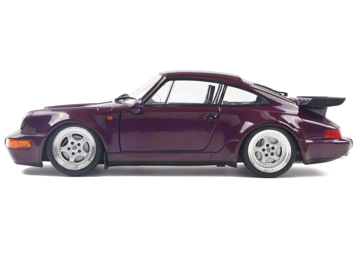 1990 Porsche 911 (964) Turbo Violet Blue Metallic 1/18 Diecast Model Car by Solido-2