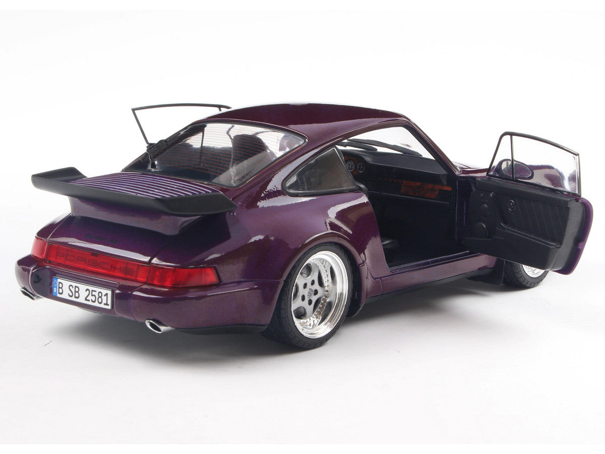 1990 Porsche 911 (964) Turbo Violet Blue Metallic 1/18 Diecast Model Car by Solido-3