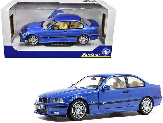 1994 BMW E36 M3 Blue Estoril Metallic 1/18 Diecast Model Car by Solido-0