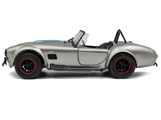 1965 Shelby Cobra 427 MKII "Solido Works M Racing Tribute" Gray Metallic with Stripes 1/18 Diecast Model Car by Solido-0