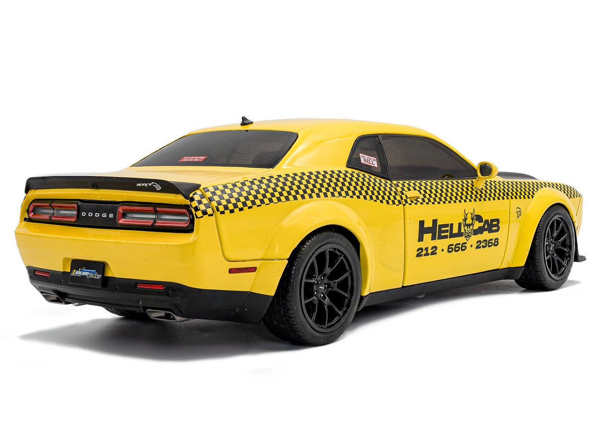 2023 Dodge Challenger SRT Hellcat Redeye Widebody Taxi "NYC Hellcab" Yellow with Black Hood and Graphics 1/18 Diecast Model Car by Solido-2