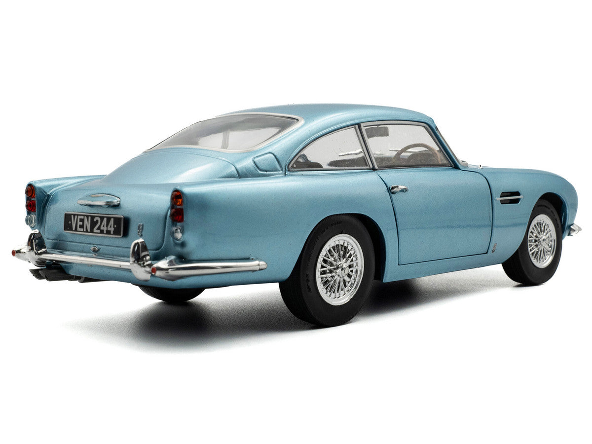 1964 Aston Martin DB5 RHD (Right Hand Drive) Light Blue Metallic 1/18 Diecast Model Car by Solido-1