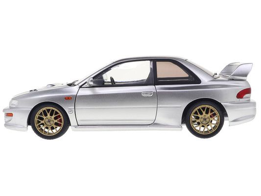1998 Subaru Impreza 22B RHD (Right Hand Drive) Silver Metallic with Gold Wheels 1/18 Diecast Model Car by Solido-0