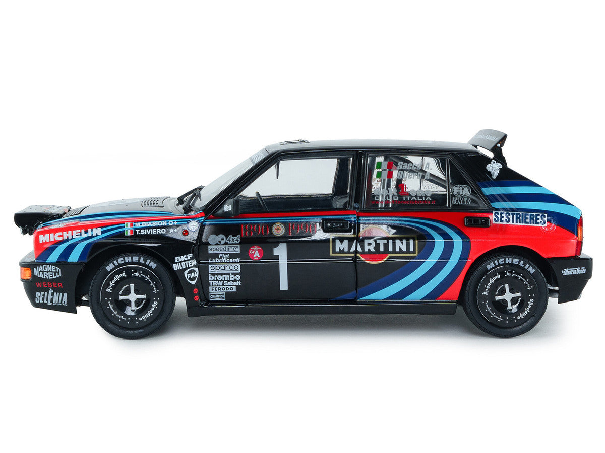 Lancia Delta HF Integrale #1 A. Sacco - A. Ollero "Miki Biasion Martini Racing Rallye Monte Carlo 1990 Tribute" FIA Historic Rally (2026) "Competition" Series 1/18 Diecast Model Car by Solido-2