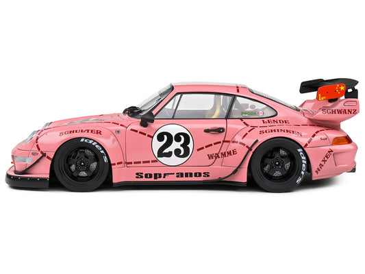 2020 RWB Bodykit #23 "Pink Pig" Pink with Graphics 1/18 Diecast Model Car by Solido-0