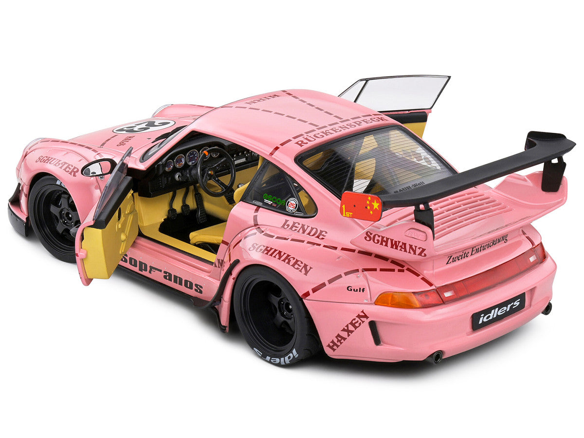 2020 RWB Bodykit #23 "Pink Pig" Pink with Graphics 1/18 Diecast Model Car by Solido-2