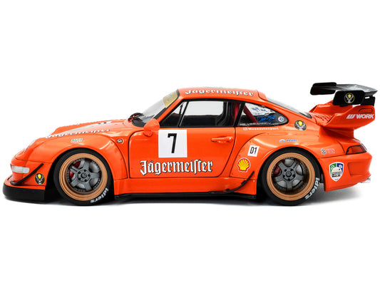 2020 RWB Bodykit #7 "Jagermeister" Orange with Graphics 1/18 Diecast Model Car by Solido-0