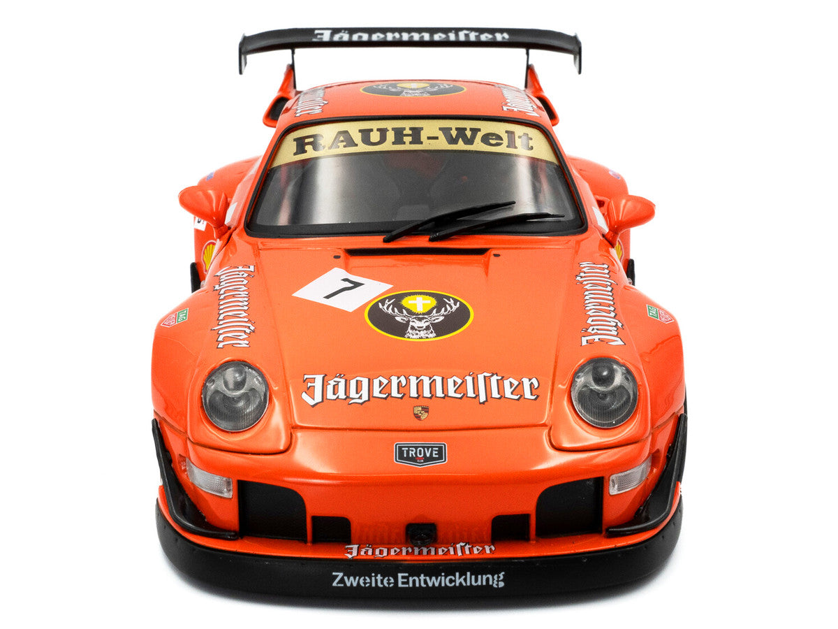 2020 RWB Bodykit #7 "Jagermeister" Orange with Graphics 1/18 Diecast Model Car by Solido-1
