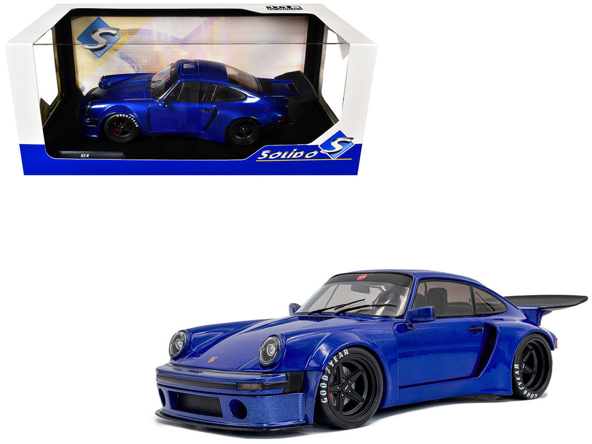 2024 Porsche 911 KS-R by Khyzyl Saleem Dark Blue Metallic 1/18 Diecast Model Car by Solido-0