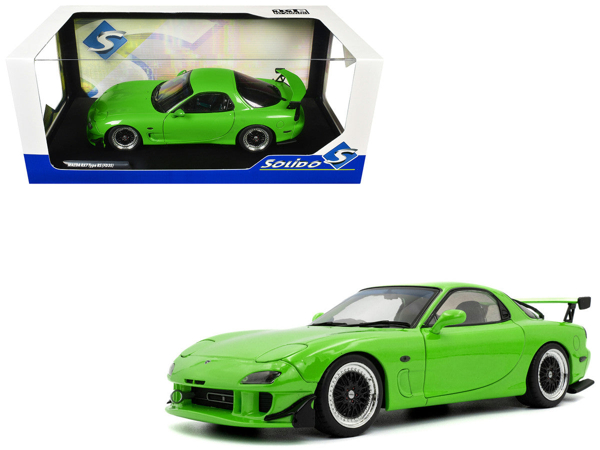 1999 Mazda RX7 Type RS (FD3RS) RHD (Right Hand Drive) Neon Green 1/18 Diecast Model Car by Solido-4