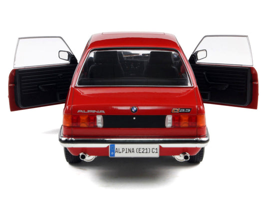 1980 Alpina E21 C1 2.3 Red with Gray Stripes 1/18 Diecast Model Car by Solido-0