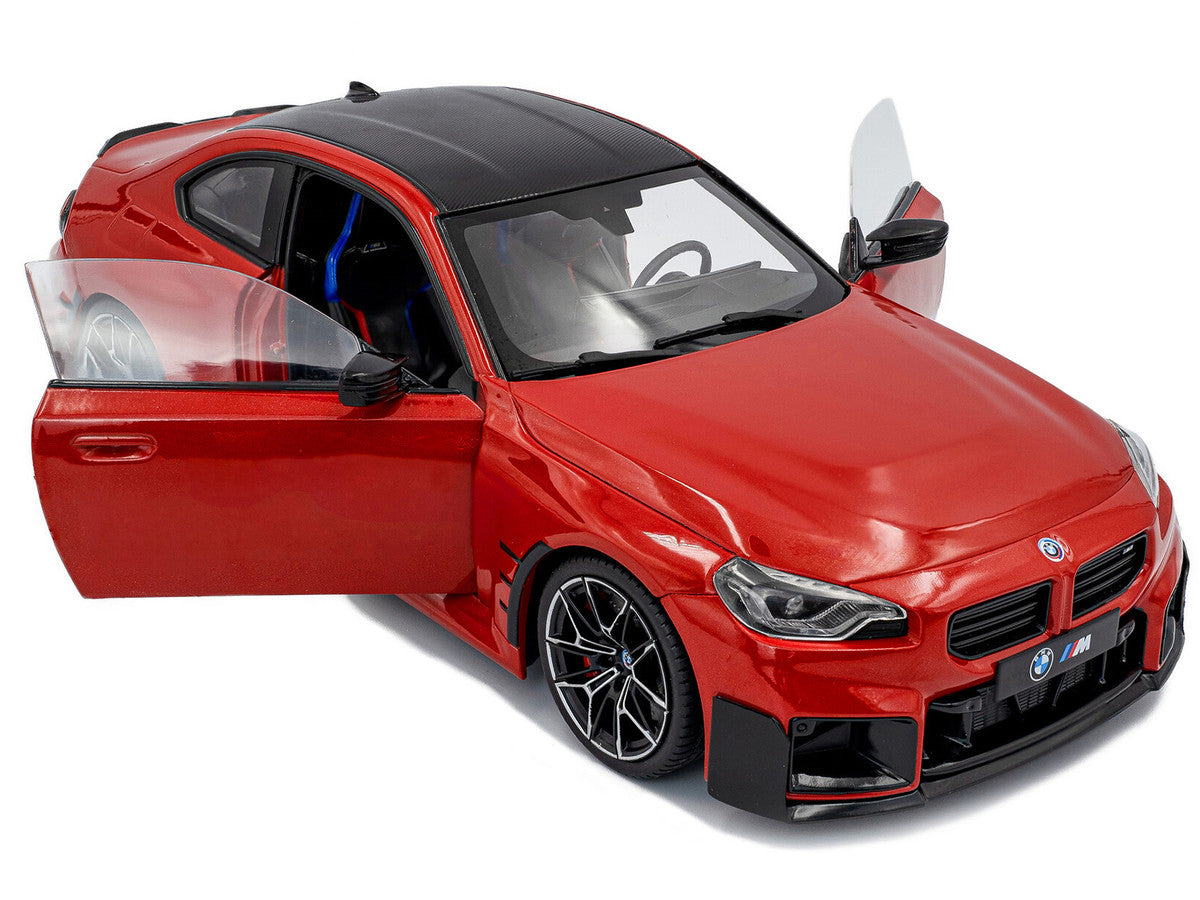 2024 BMW M2 Performance Parts Toronto Red Metallic with Carbon Top 1/18 Diecast Model Car by Solido-2