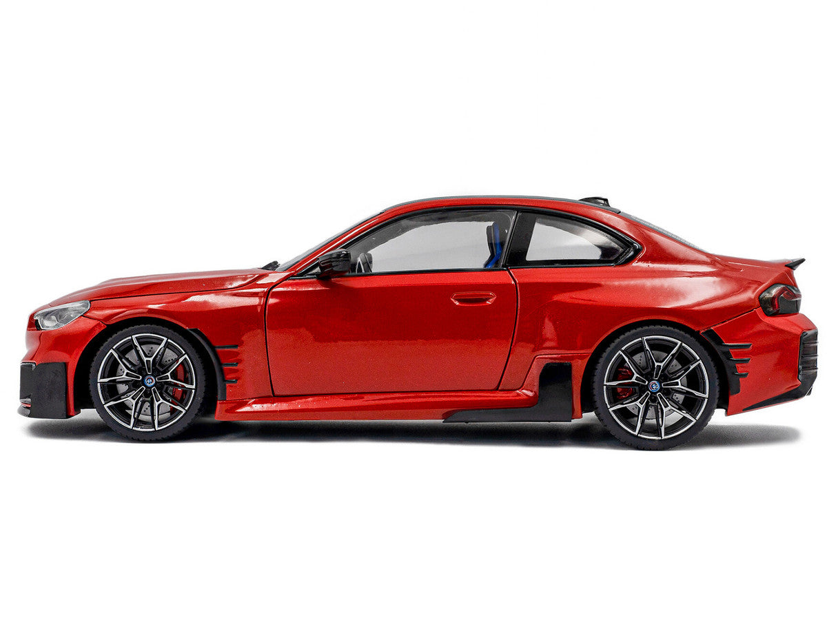 2024 BMW M2 Performance Parts Toronto Red Metallic with Carbon Top 1/18 Diecast Model Car by Solido-0