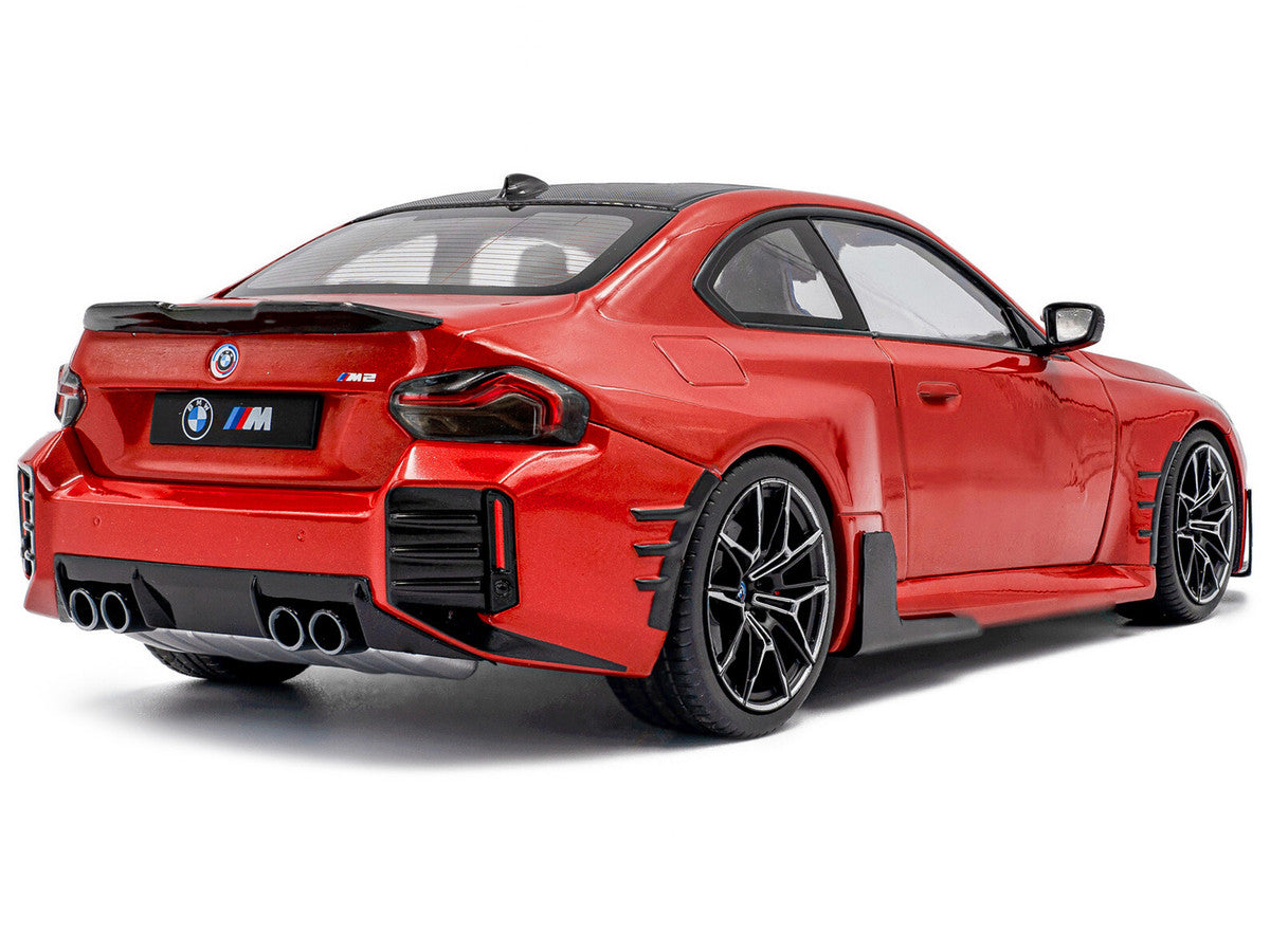2024 BMW M2 Performance Parts Toronto Red Metallic with Carbon Top 1/18 Diecast Model Car by Solido-1