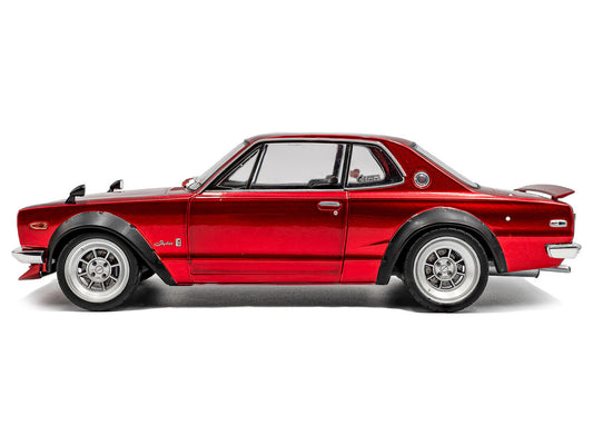 1970 Nissan Skyline (C10) Hakosuka RHD (Right Hand Drive) Red Metallic 1/18 Diecast Model Car by Solido-0