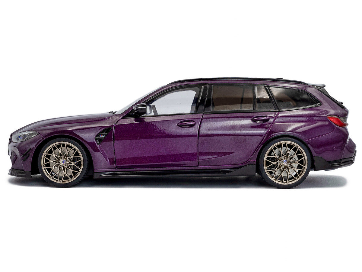 2024 BMW M3 Competition M xDrive Touring Twilight Purple Pearl Metallic with Black Top 1/18 Diecast Model Car by Solido-0