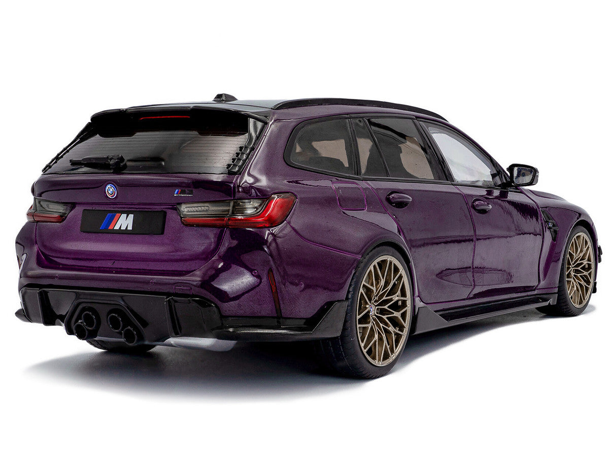 2024 BMW M3 Competition M xDrive Touring Twilight Purple Pearl Metallic with Black Top 1/18 Diecast Model Car by Solido-1