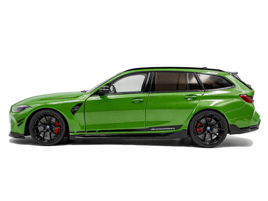 2024 BMW M3 Competition M xDrive Touring Green Metallic with Black Top 1/18 Diecast Model Car by Solido-0