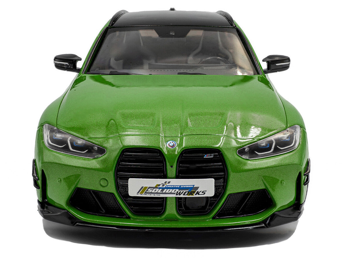 2024 BMW M3 Competition M xDrive Touring Green Metallic with Black Top 1/18 Diecast Model Car by Solido-2