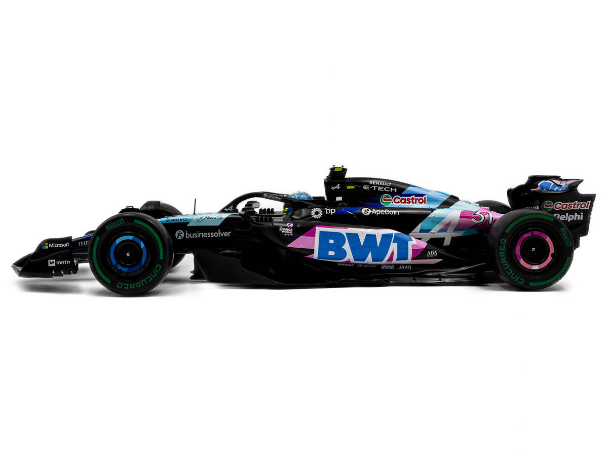 Alpine A524 #31 Esteban Ocon "BWT" 2nd Place F1 "Sao Paulo GP" (2024) "Competition" Series 1/18 Diecast Model Car by Solido-0