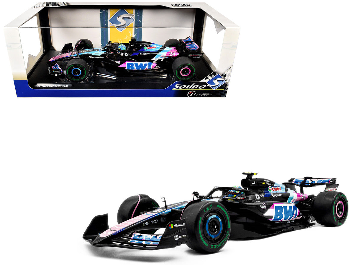 Alpine A524 #31 Esteban Ocon "BWT" 2nd Place F1 "Sao Paulo GP" (2024) "Competition" Series 1/18 Diecast Model Car by Solido-4
