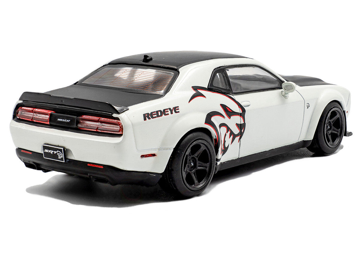2020 Dodge Challenger SRT Hellcat Redeye Widebody White Knuckle with Matt Black Hood and Top 1/43 Diecast Model Car by Solido-1