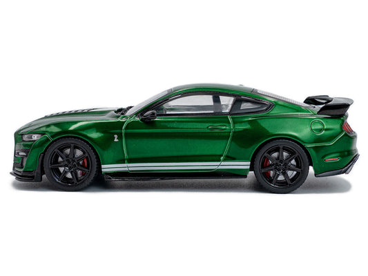 2020 Ford Mustang Shelby GT500 Fast Track Eruption Green Metallic with White Stripes 1/43 Diecast Model Car by Solido-0