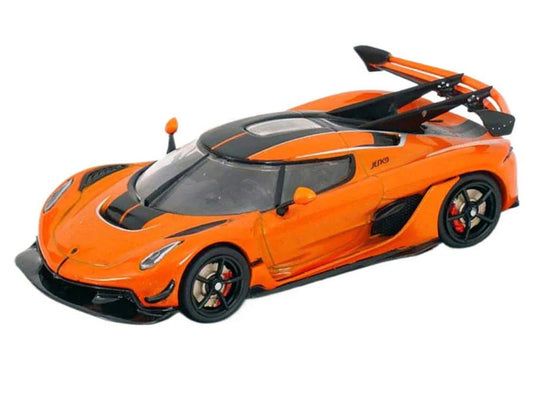 Koenigsegg Jesko Attack Tang Orange Metallic with Black Stripes 1/43 Diecast Model Car by Solido-0