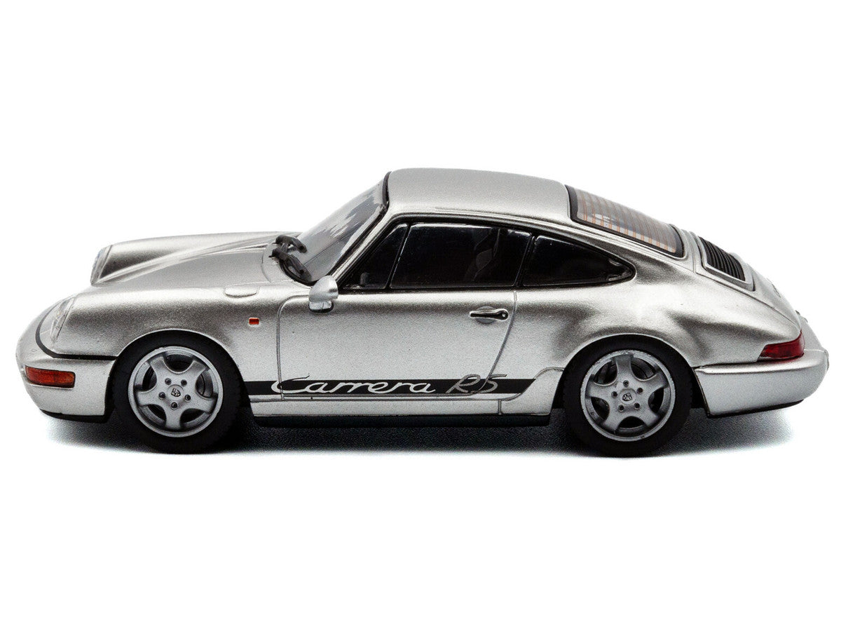 1994 Porsche 911 (964) RS Silver Metallic with Black Stripes 1/43 Diecast Model Car by Solido-1