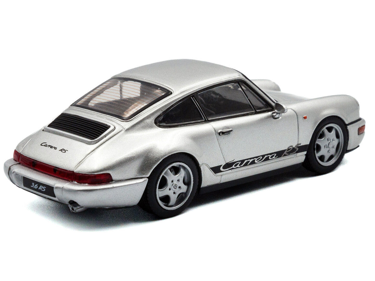 1994 Porsche 911 (964) RS Silver Metallic with Black Stripes 1/43 Diecast Model Car by Solido-0