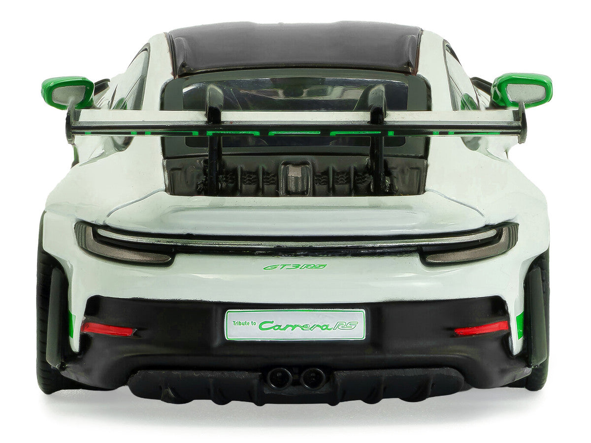 2023 Porsche 911 (992) GT3 RS "Tribute to Carrera RS Package" White with Green Stripes and Black Hood and Top 1/43 Diecast Model Car by Solido-3