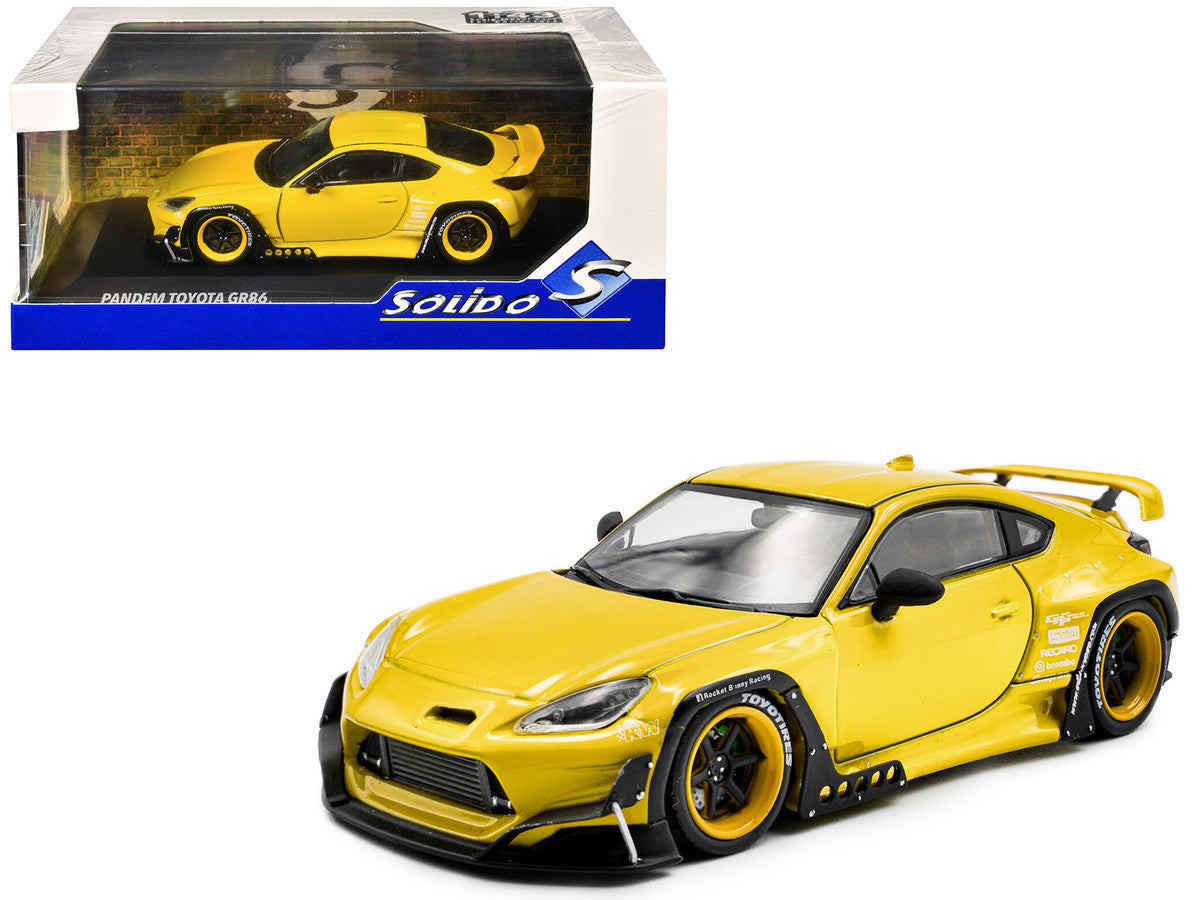 2022 Toyota Pandem GR86 Yellow 1/43 Diecast Model Car by Solido-4