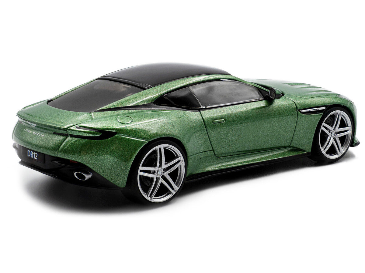 2023 Aston Martin DB12 Coupe Iridescent Emerald Metallic with Black Top 1/43 Diecast Model Car by Solido-0