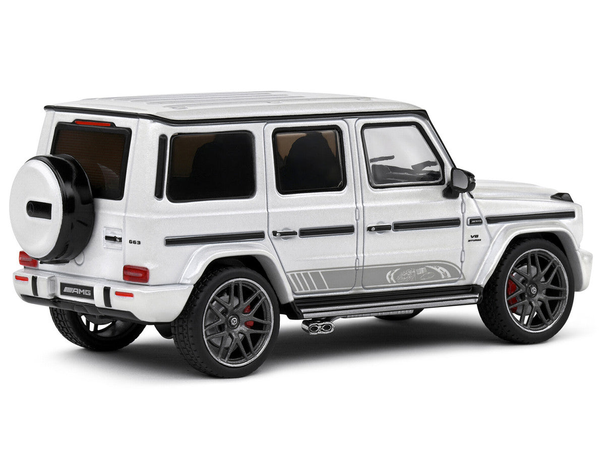 2022 Mercedes-Benz AMG G63 Diamond White Metallic with Graphics 1/43 Diecast Model Car by Solido-3