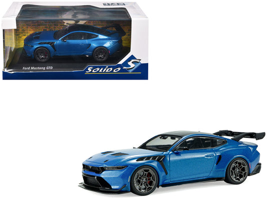 2025 Ford Mustang GTD Indulgent Blue Metallic with Black Top 1/43 Diecast Model Car by Solido-0