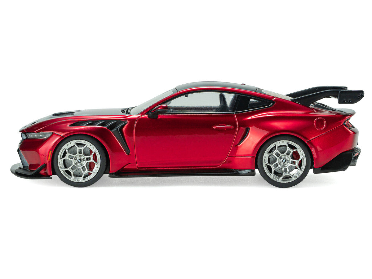 2025 Ford Mustang GTD Chroma Flame Red Metallic with Black Stripes 1/43 Diecast Model Car by Solido-1