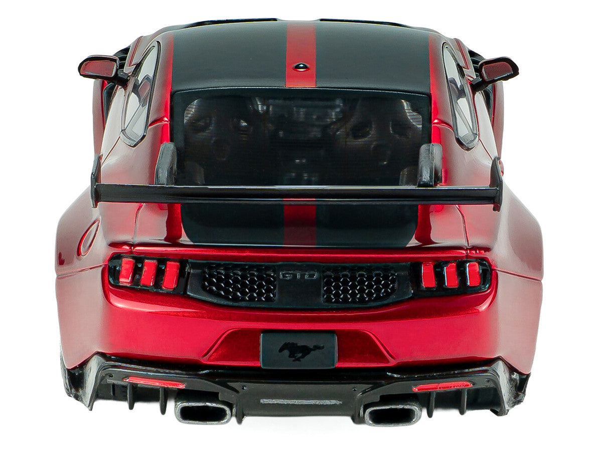 2025 Ford Mustang GTD Chroma Flame Red Metallic with Black Stripes 1/43 Diecast Model Car by Solido-4