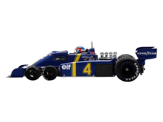 Tyrrell P34 #4 Patrick Depailler 2nd Place Formula One F1 "Swedish GP" (1976) with Driver 1/43 Model Car by Spark-0