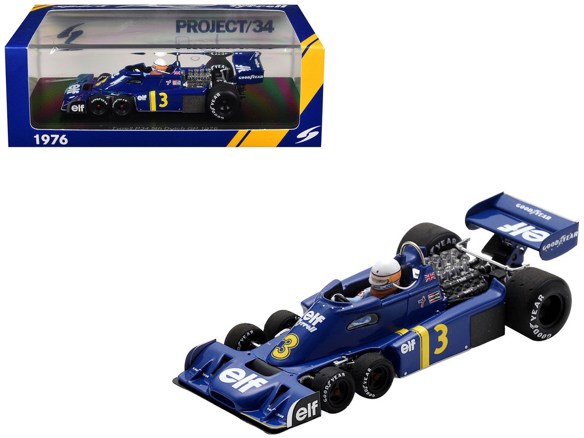 Tyrrell P34 #3 Jody Scheckter Formula One F1 "Dutch GP" (1976) with Driver 1/43 Model Car by Spark-4