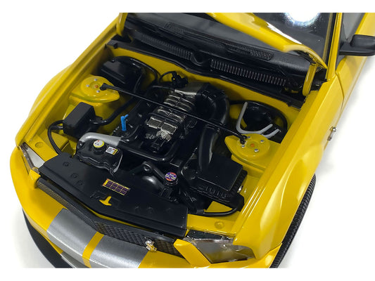 2007 Ford Shelby GT500 Yellow with Silver Stripes "Shelby Collectibles" Series 1/18 Diecast Model Car by ACME-0