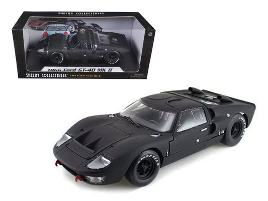 1966 Ford GT-40 GT40 MK 2 Matt Black 1/18 Diecast Car Model by Shelby Collectibles-0