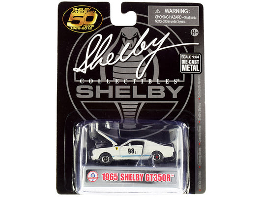 1965 Ford Mustang Shelby GT350R #98B "Terlingua Racing Team" White with Blue Stripes "Shelby American 50 Years" (1962-2012) 1/64 Diecast Model Car by Shelby Collectibles-0